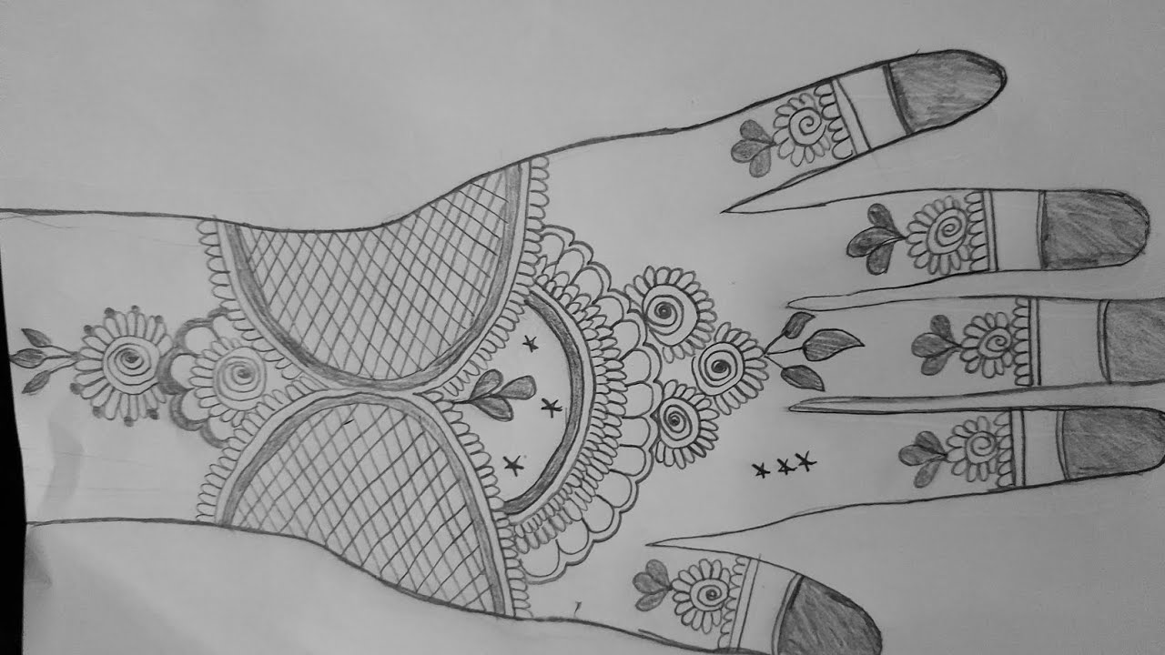 Front Hand Mehandi Design Sketch |Easy and Beautiful Mehandi Pattern ❤️ 