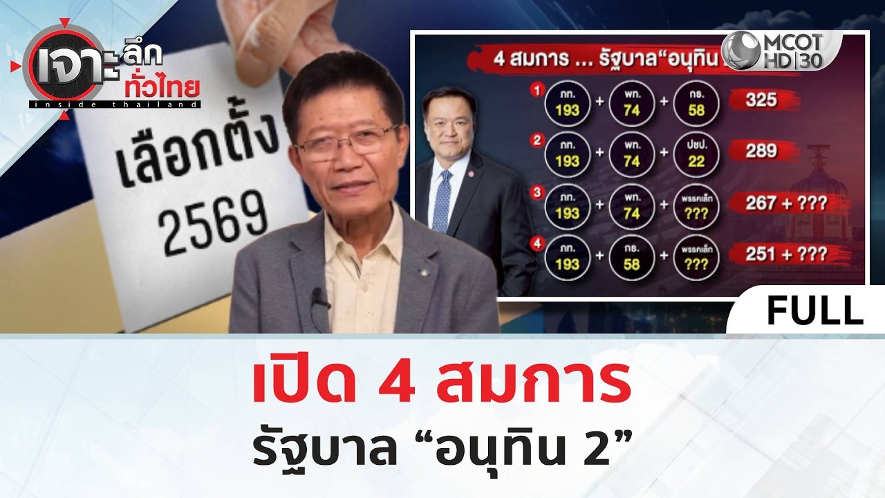 (คลิปเต็ม) เปิด 4 สมการ รัฐบาล “อนุทิน 2” (10 ก.พ. 69) | เจาะลึกทั่วไทย