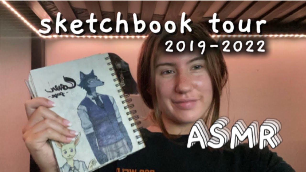 ASMR tapping + scratching through sketchbook
