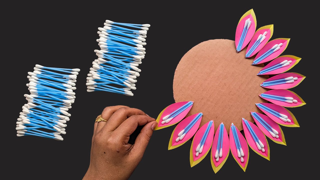 Unique Wall Hanging Using Cotton Earbuds/DIY Paper Crafts For Home Decoration/Beautiful Wall Hanging