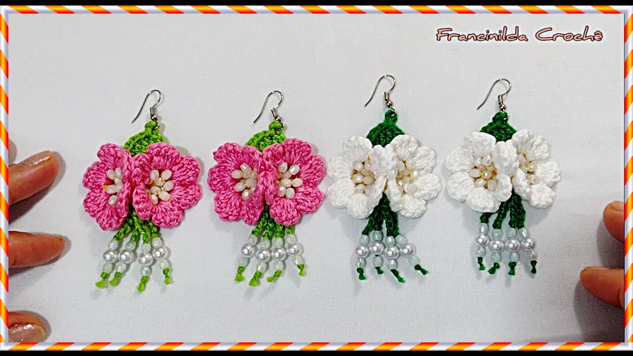 Brinco em crochê rápido e fácil | Brinco Amor Perfeito | crochet earring