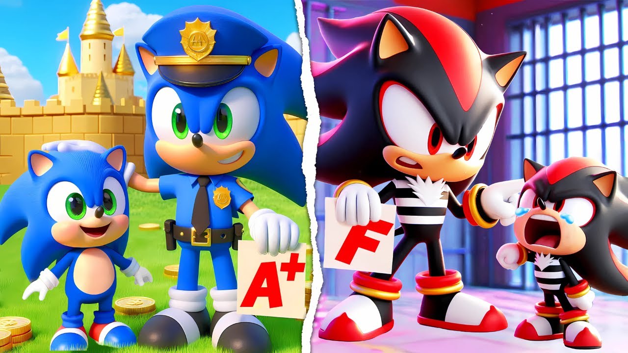 SONIC Police vs SHADOW Prisoner Family?? SONIC Don't Laugh At Him! | Sonic The Hedgehog 3 Animation