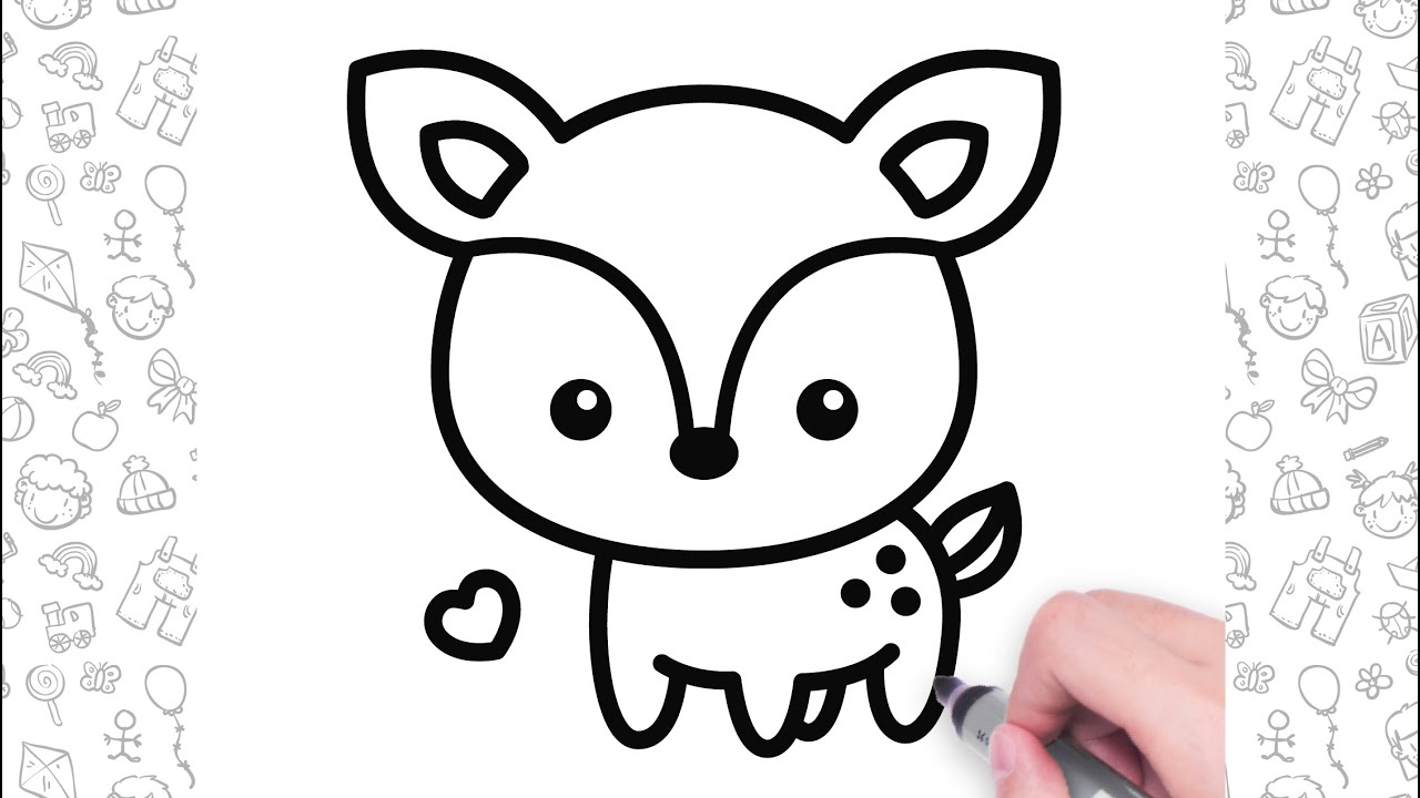 🦌 How to Draw a Cute Deer | Easy Drawings