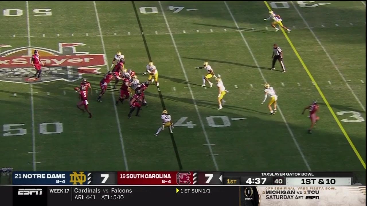 2022 Gator Bowl USC vs Notre Dame - Nate Adkins 9 Yd Reception
