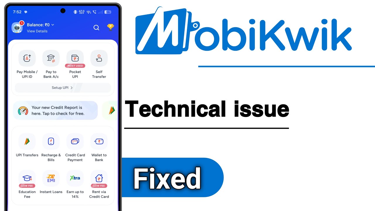 MobiKwik Technical Issue Problem Solve
