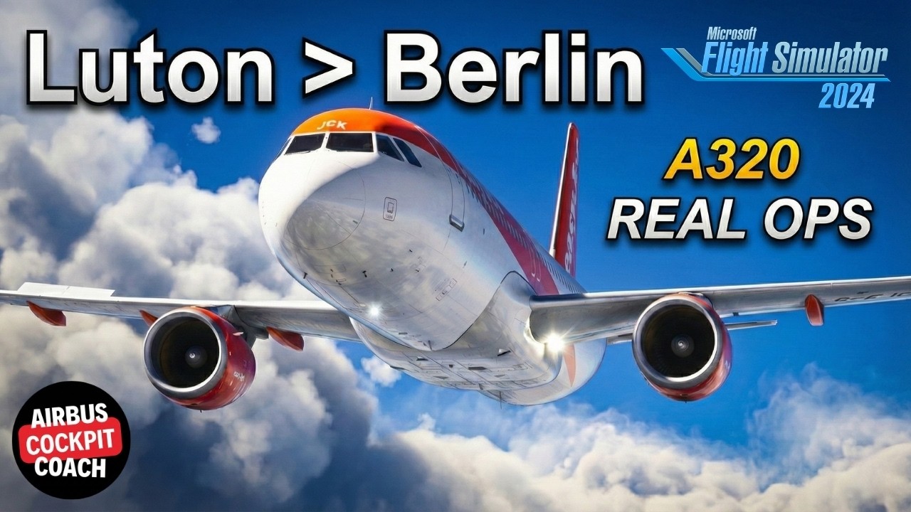 Полный полет Fenix A320 | Обновление симулятора MSFS 2024 3 | Лутон &mdash; Берлин