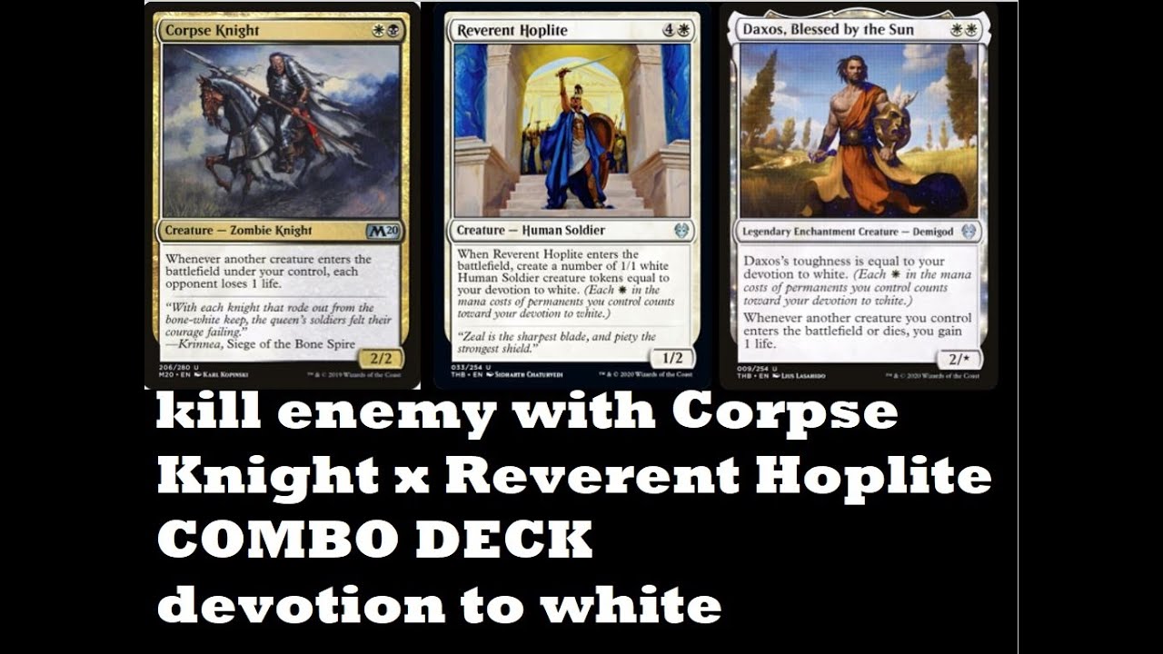 MTG Arena Reverent Hoplite Corpse Knight Daxos Blessed by the Sun COMBO DECK