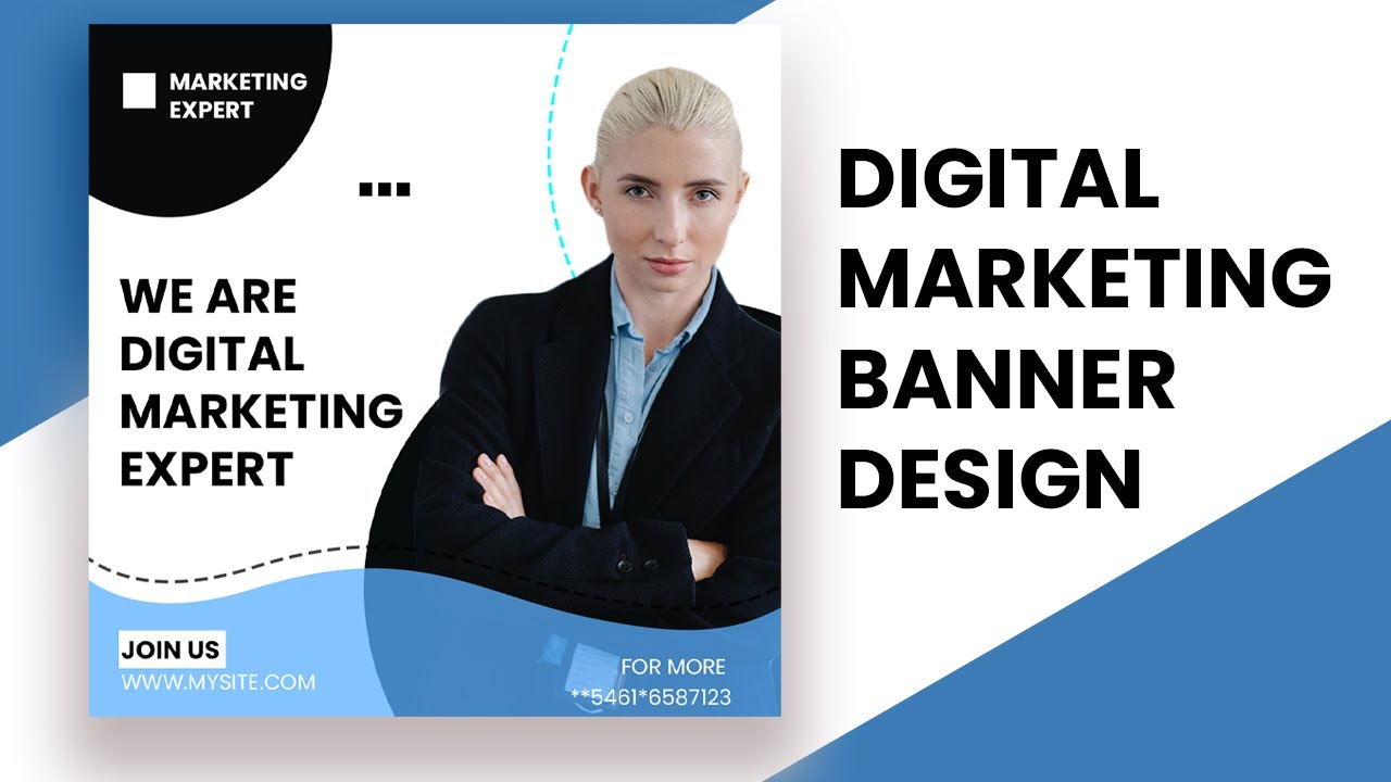 Digital Marketing Agency Social Media Post and Square Flyer Design  Photoshop Tutorial
