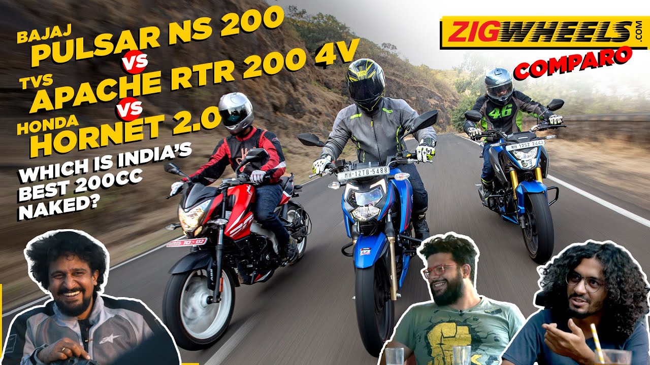 2021 TVS Apache RTR 200 4V vs Bajaj Pulsar NS200 vs Honda Hornet 2.0: 200cc Nakeds Compared