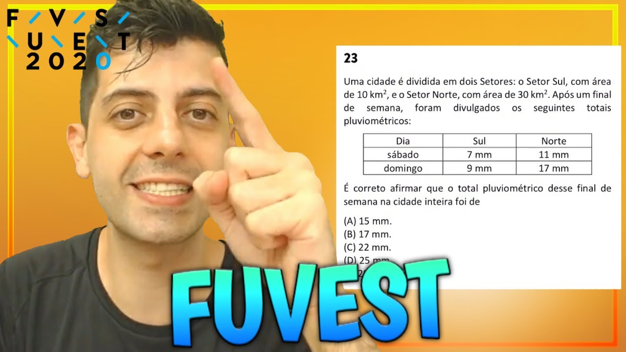 FUVEST 2020 - Q23 Mat - Uma cidade é dividida em dois Setores: o Setor Sul