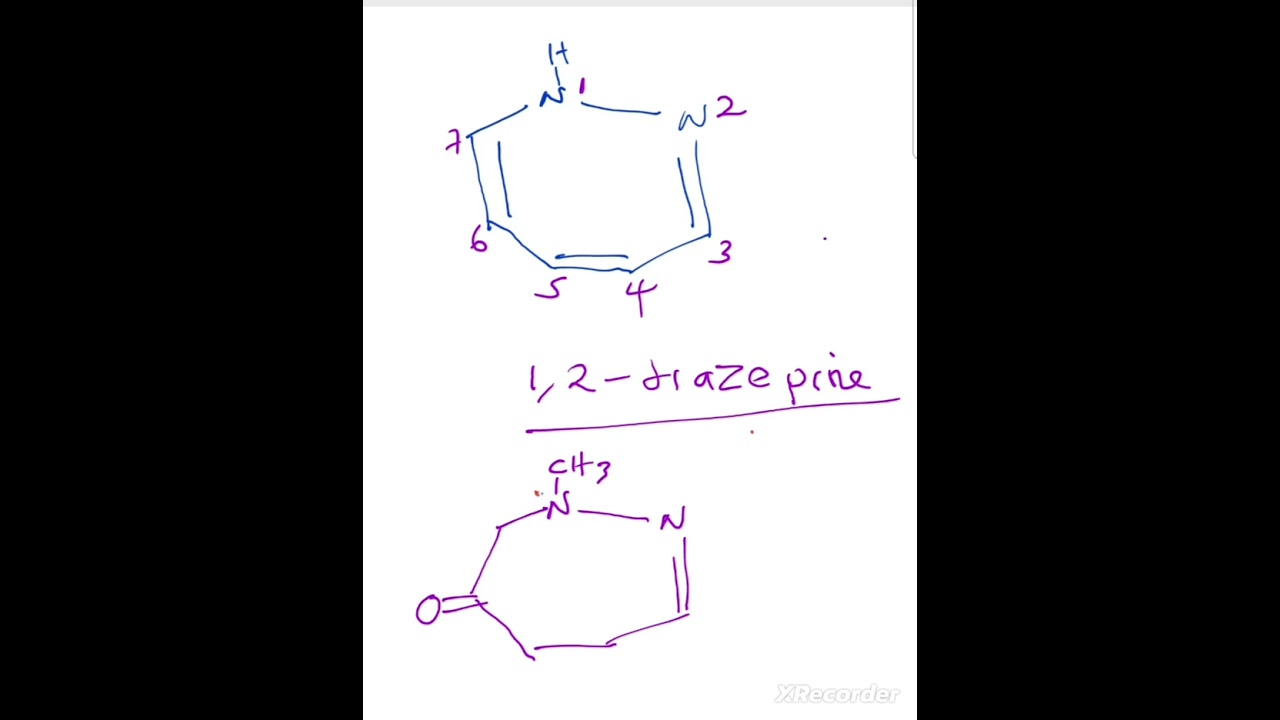 Naming Diazepine derivatives 3rd year chemistry