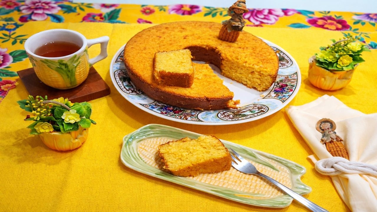 BOLO DE MILHO SEM FARINHA (SEM GLÚTEN) – FÁCIL E FOFINHO