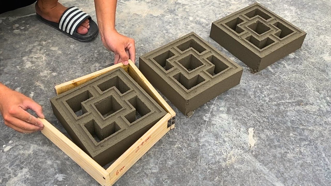 Great Way To Create Blocks For BricksFrom Wood and Cement - Simple and Unique