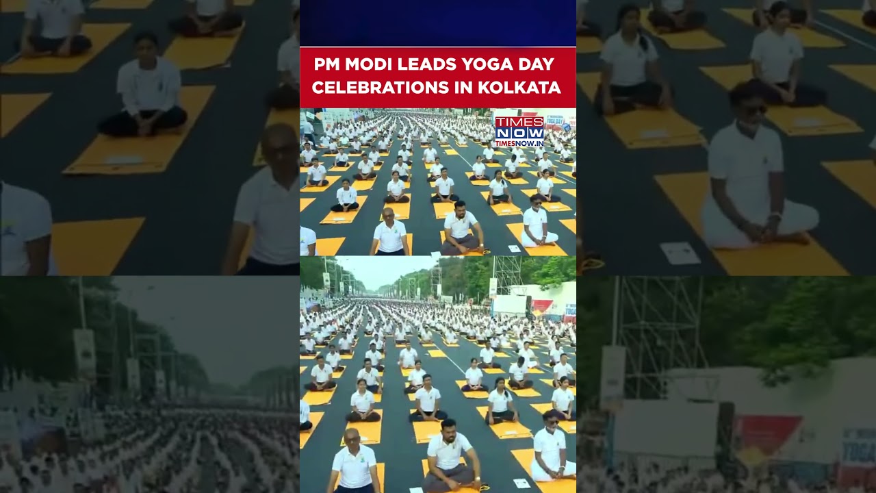 PM Narendra Modi Leads 12th International Yoga Day Celebrations At Kolkata&rsquo;s Red Road #shorts