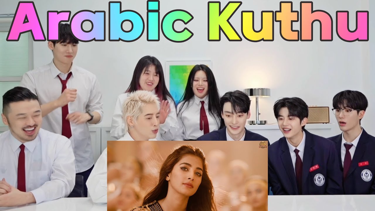 K-drama actors' reactions to watching their first Tamil MV😍Arabic Kuthu @YM Entertainment
