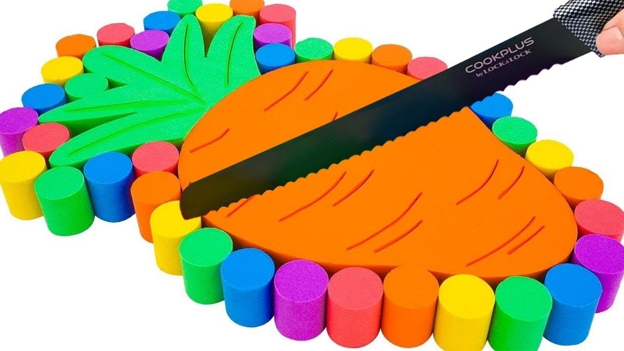 Satisfying DIY | How To Make Carrot Cake From Colorful Kinetic Sand & Cutting ASMR