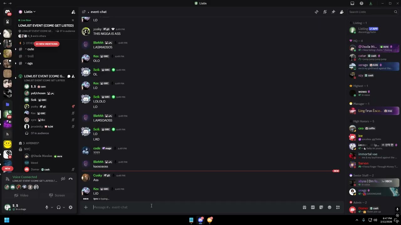 Chosen vs Yusky (packing for logs)
