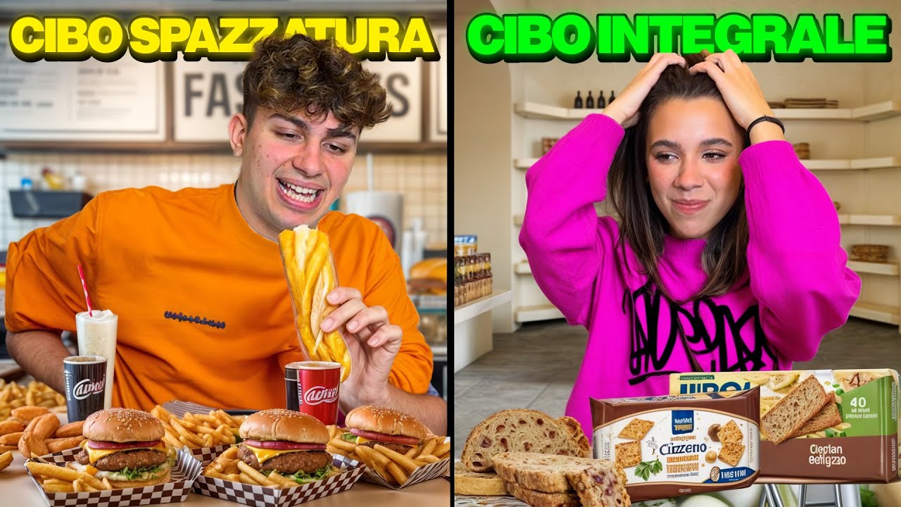 Proviamo il CIBO SPAZZATURA vs CIBO INTEGRALE del Supermercato!