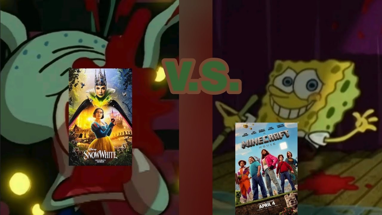 A Minecraft Movie V.S. Snow White - Spongebob Mopping Meme