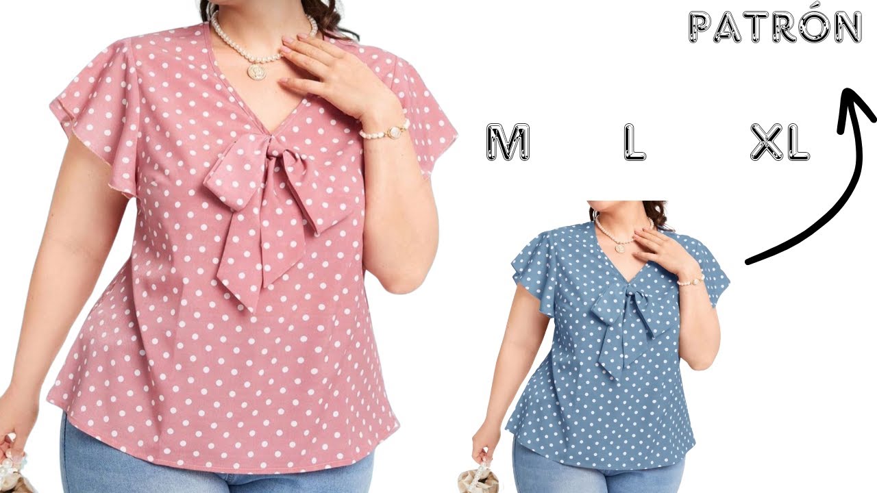 No te pierdas como hacer esta linda Blusa sin pinzas con Manga de Vuelo