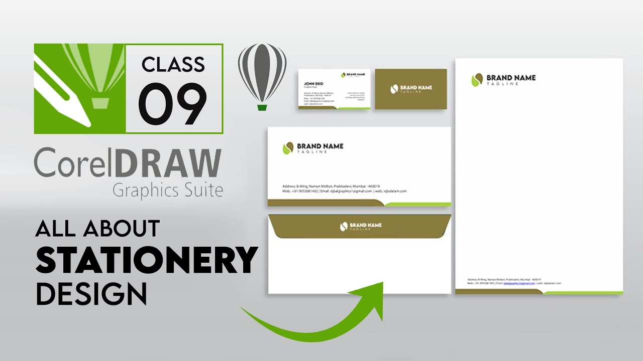 CorelDraw Class 09 | How To Create Brand Stationery Works | Letter Head | Envelope | Business Card