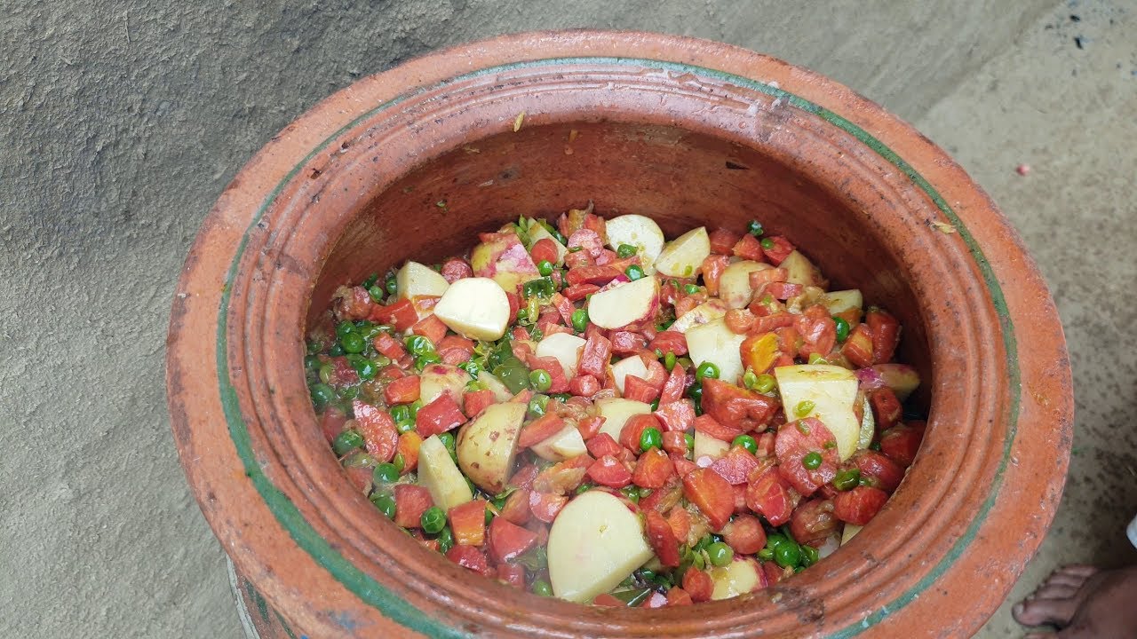 Aloo Gajar Matar Recipe Mitti Ki Handi Village Style Cooking | MY Village Food Secrets