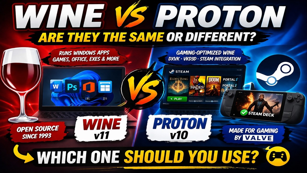 Wine vs Proton on Linux (2026) &ndash; Which One Should You Use for Windows Games?