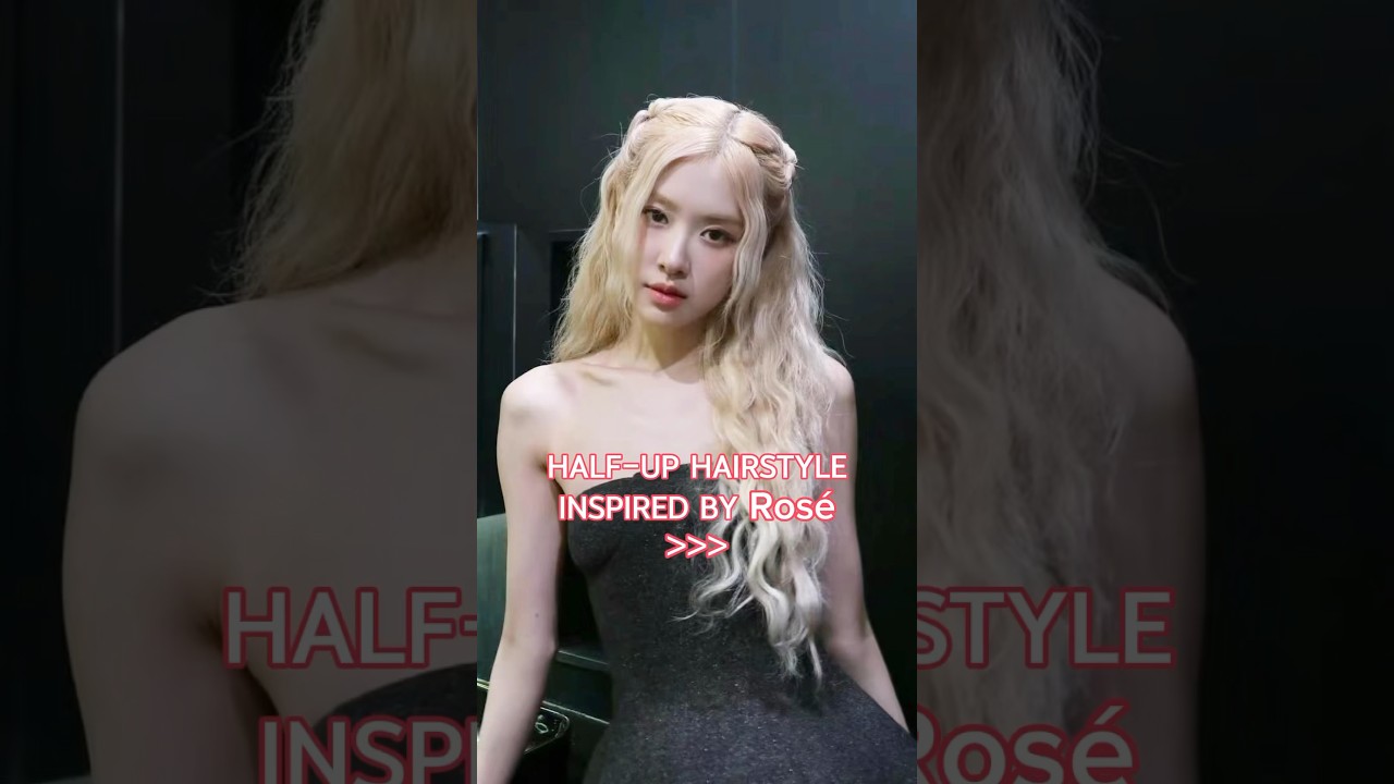 Elegant half-up hairstyle ib BLACK PINK ROSE 🌹 #hairstyle #hair