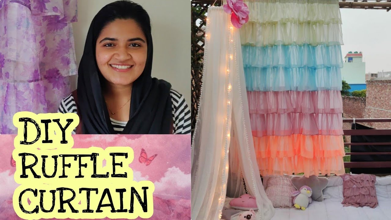 DIY Ruffle Curtain from Old Saree |  സാരിയിൽ നിന്ന്  റഫിൾ കർട്ടൻ | MashDIYzone