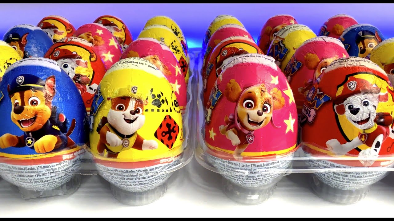 No talking ASMR Unboxing Chocolate Eggs Paw Patrol
