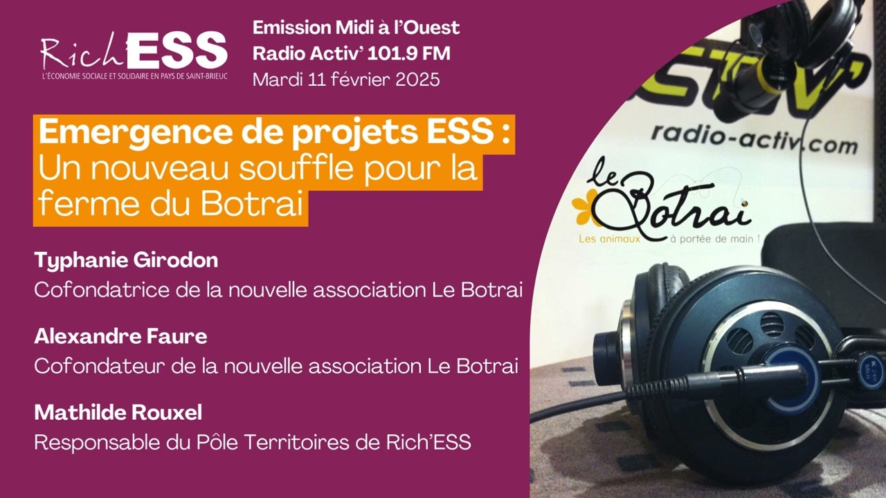 [PODCAST] Emergence de projets ESS : Un nouveau souffle pour la ferme du Botrai.