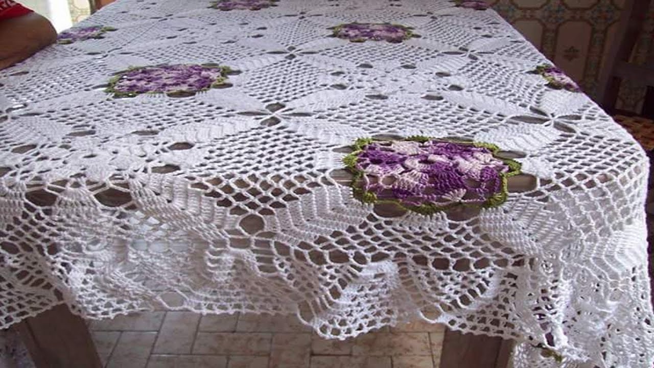 MANTELES PARA MESAS TEJIDOS A CROCHET HECHOS DE LANA Nº 09