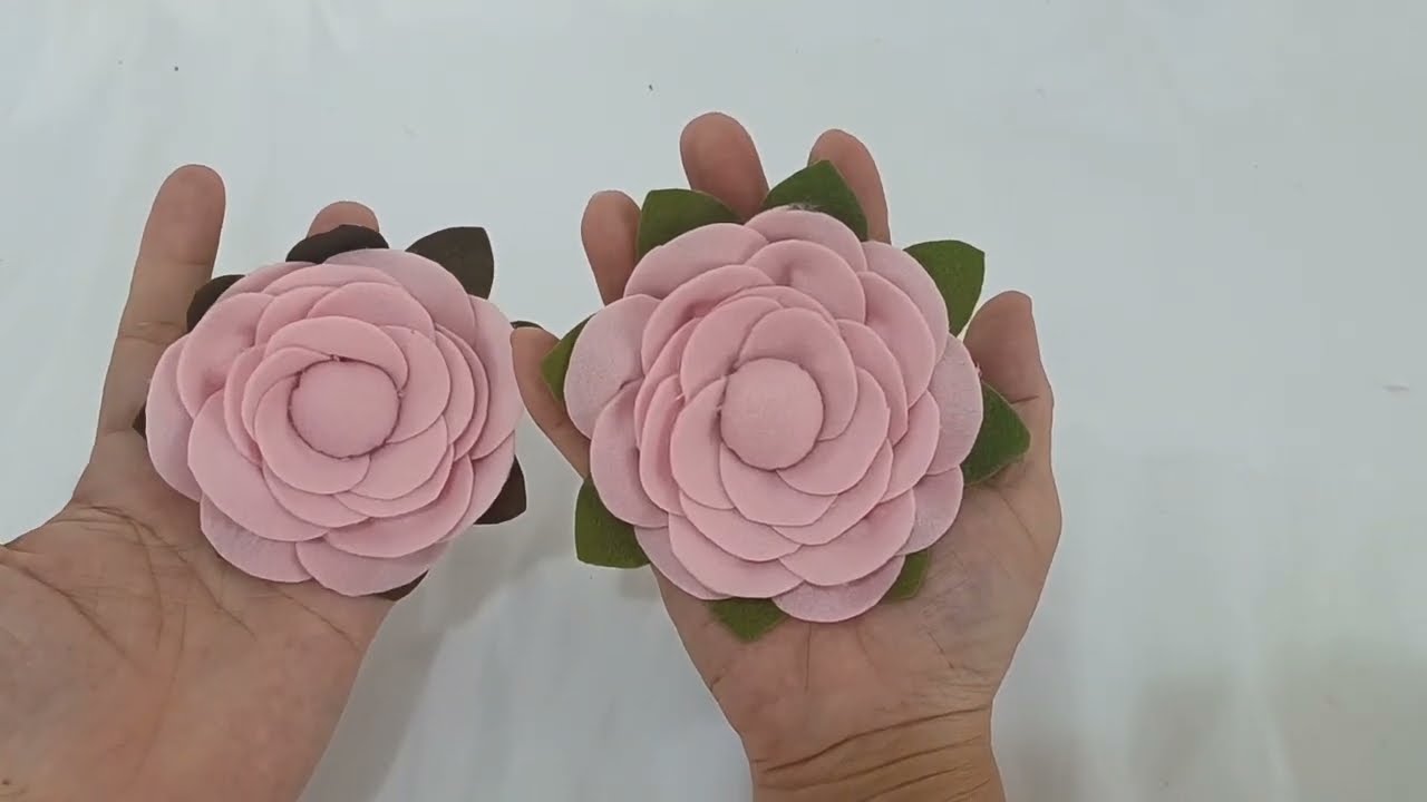 como fazer rosa de feltro, flores de feltro #artesanato #tutorial