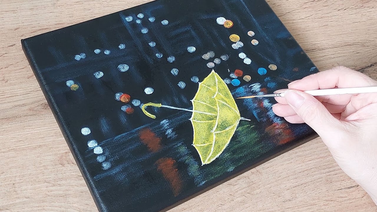 Umbrella painting / Acrylic drawing for Beginners / STEP by STEP / DeOli art