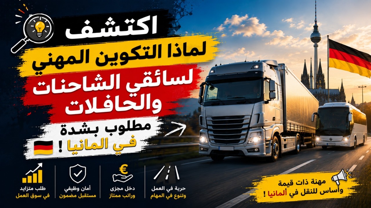 اكتشف لماذا التكوين المهني لسائقي الشاحنات والحافلات مطلوب بشدة في ألمانيا! 🇩🇪