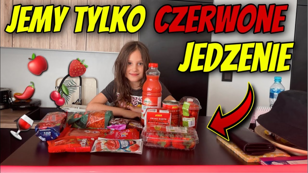 JEMY TYLKO CZERWONE JEDZENIE PRZEZ CAŁY DZIEŃ! ❤️🍎