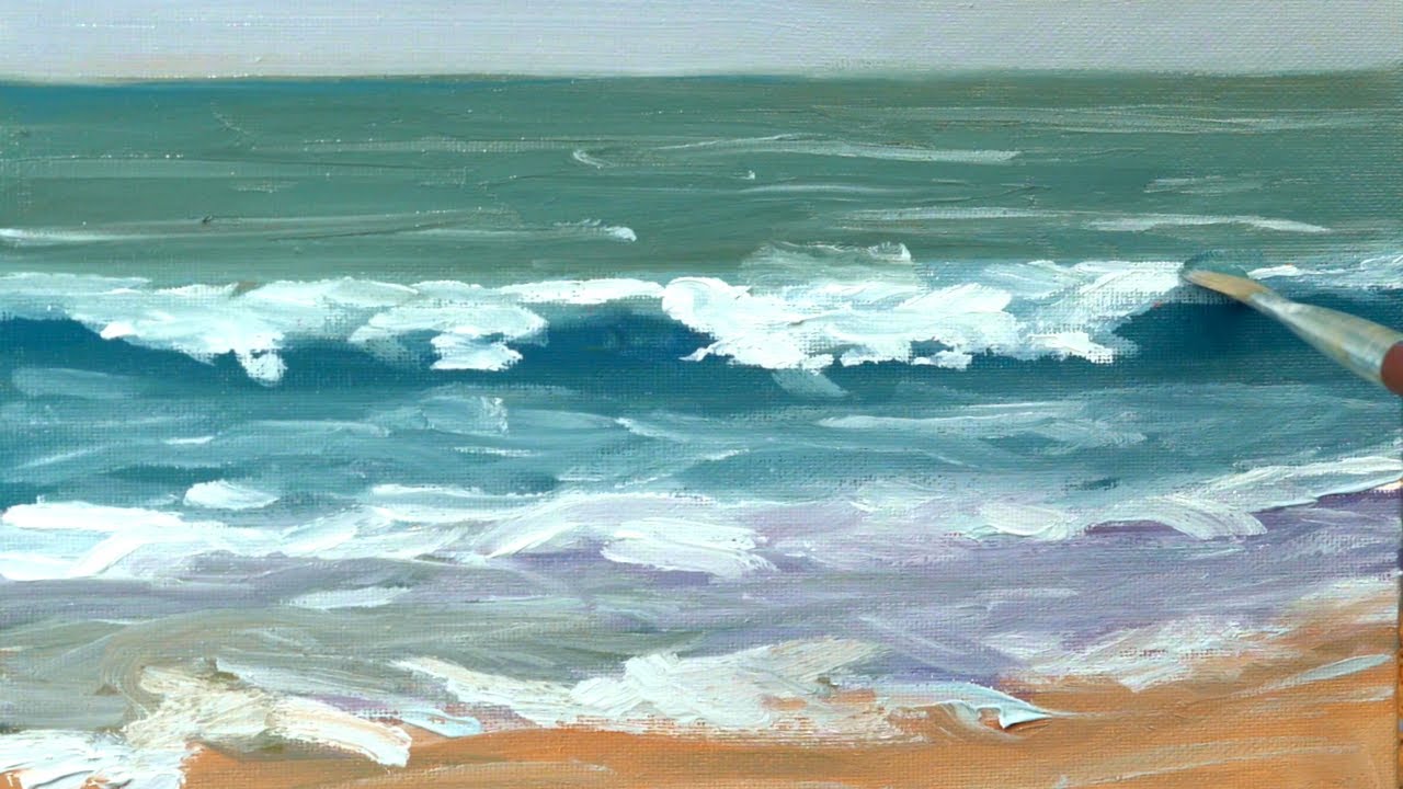 Teile das Meer in 3 Farben | Wasservermalbare Ölfarben