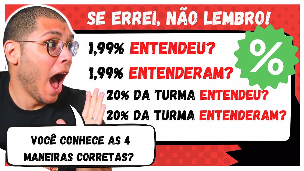 AS DICAS FUNDAMENTAIS DE CONCORDÂNCIA COM PORCENTAGEM