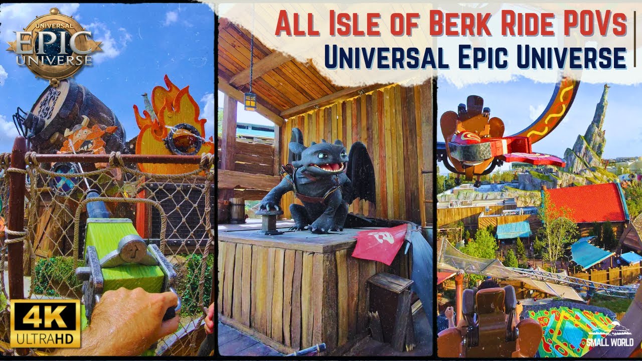 Epic Universe | All Isle of Berk Rides! Fyre Drill, Dragon Racer's Rally, & Hiccup's Wing Gliders