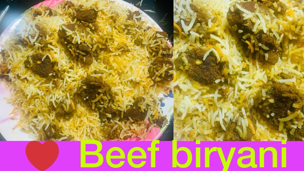  🌟Easy Hyderabadi beef biryani recipe 👌🏻हैदराबादी बिरयानी 😃