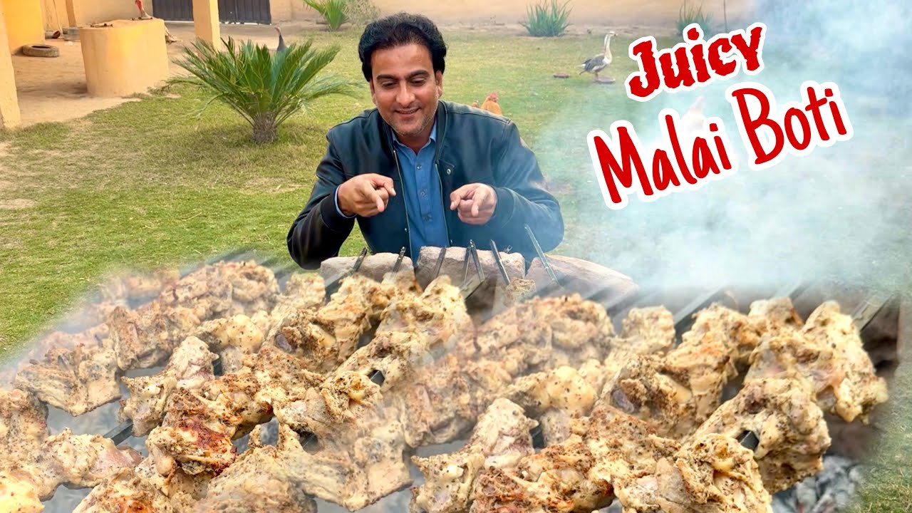 Creamy Chicken Malai Boti in Natural Environment||How to Make Chicken Malai boti||Wahab kamran
