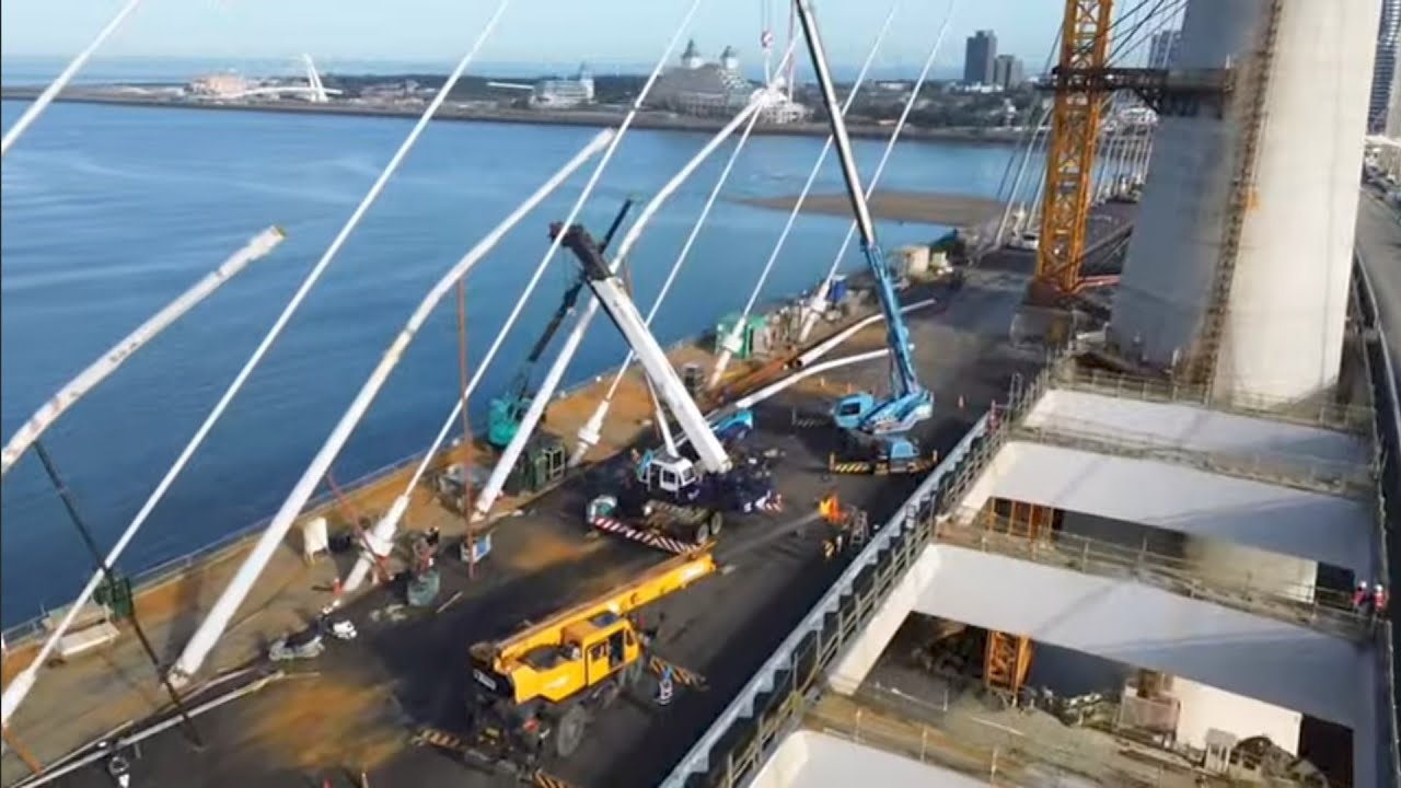 2026.02.04  淡江大橋  淡水端  持續施工概況近距觀察 空拍 LIVE 直播