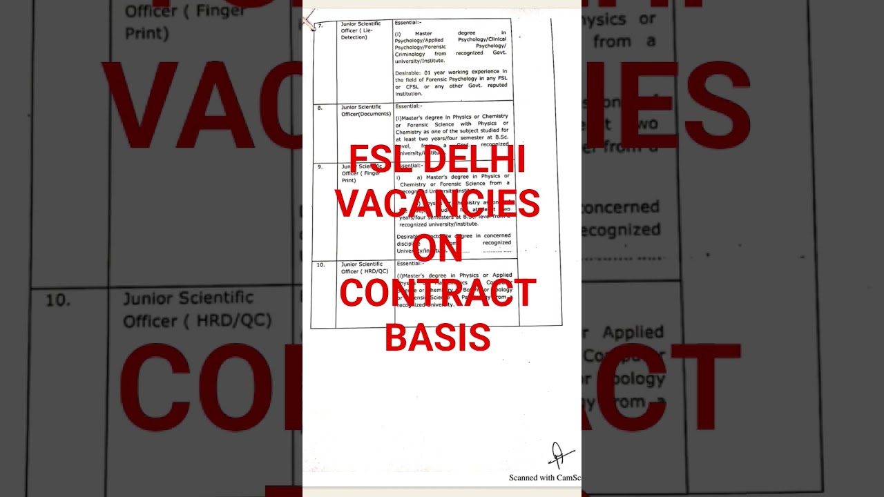 FSL DELHI VACANCIES ON CONTRACT BASIS #job #jobsearch #jobvacancy #jobs #jobalert #jobs #jobvacancy