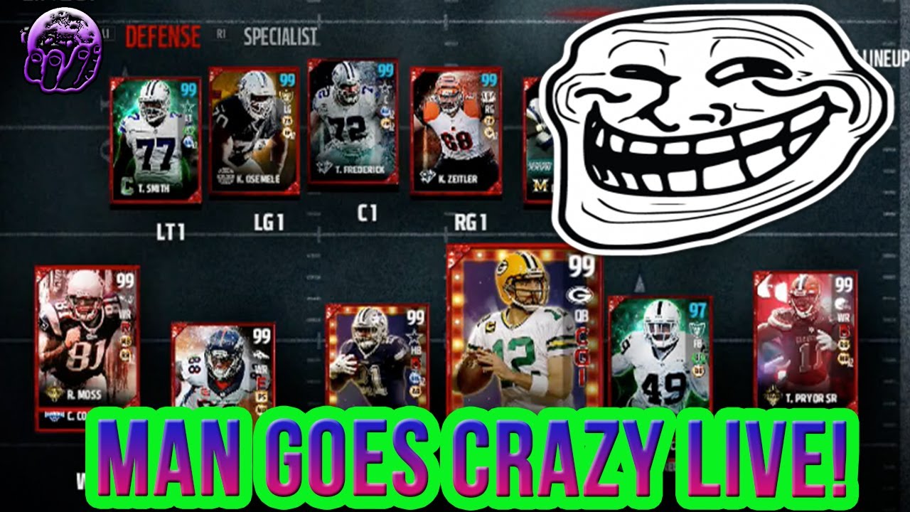 МУЖЧИНА СХОДИТ С РАЗУМА, ПОТОМУ ЧТО ЕГО КОМАНДА MUT 17 СОСТАВЛЯЕТ 99 ВСЕГО! | Madden 17 Ultimate ...