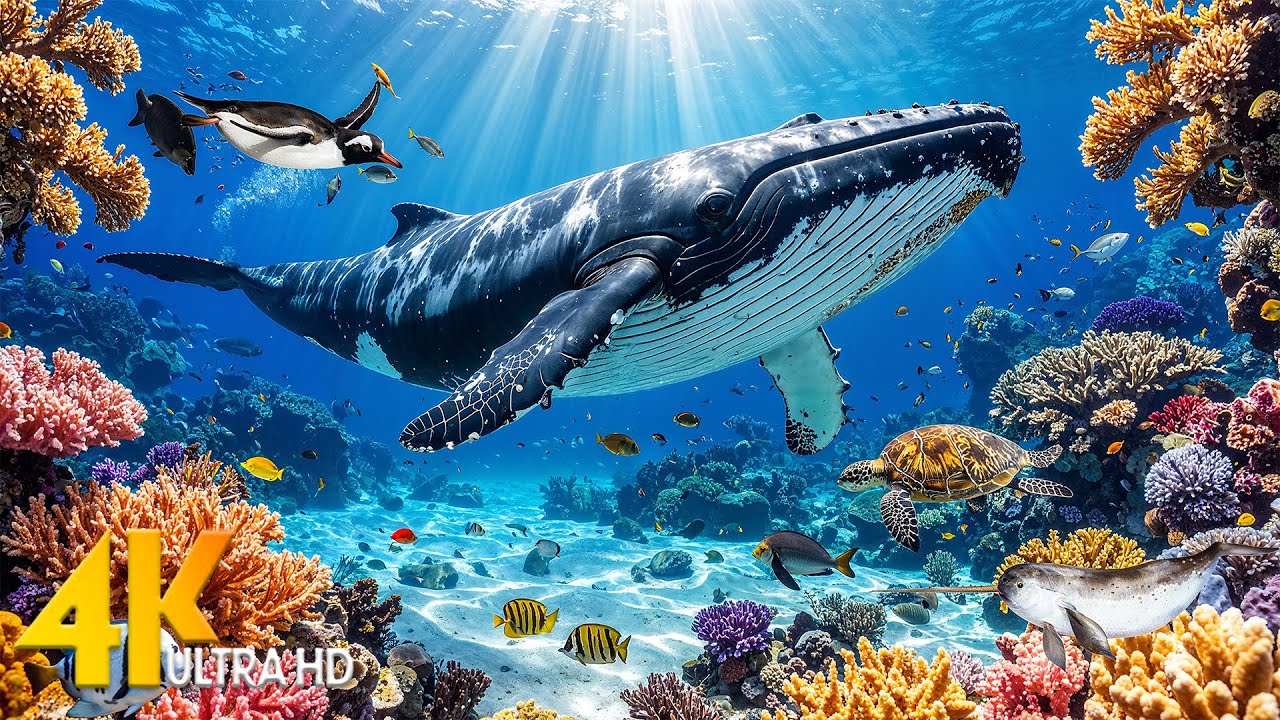 Amazing 4K Ocean Adventure 🐳 Discover Graceful Sea Animals in a Calm and Beautiful Aquarium World