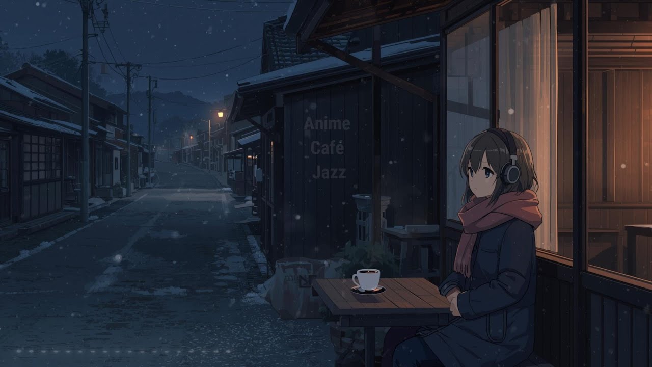 Calm Winter Night Jazz ❄️ Coffee Shop Ambience