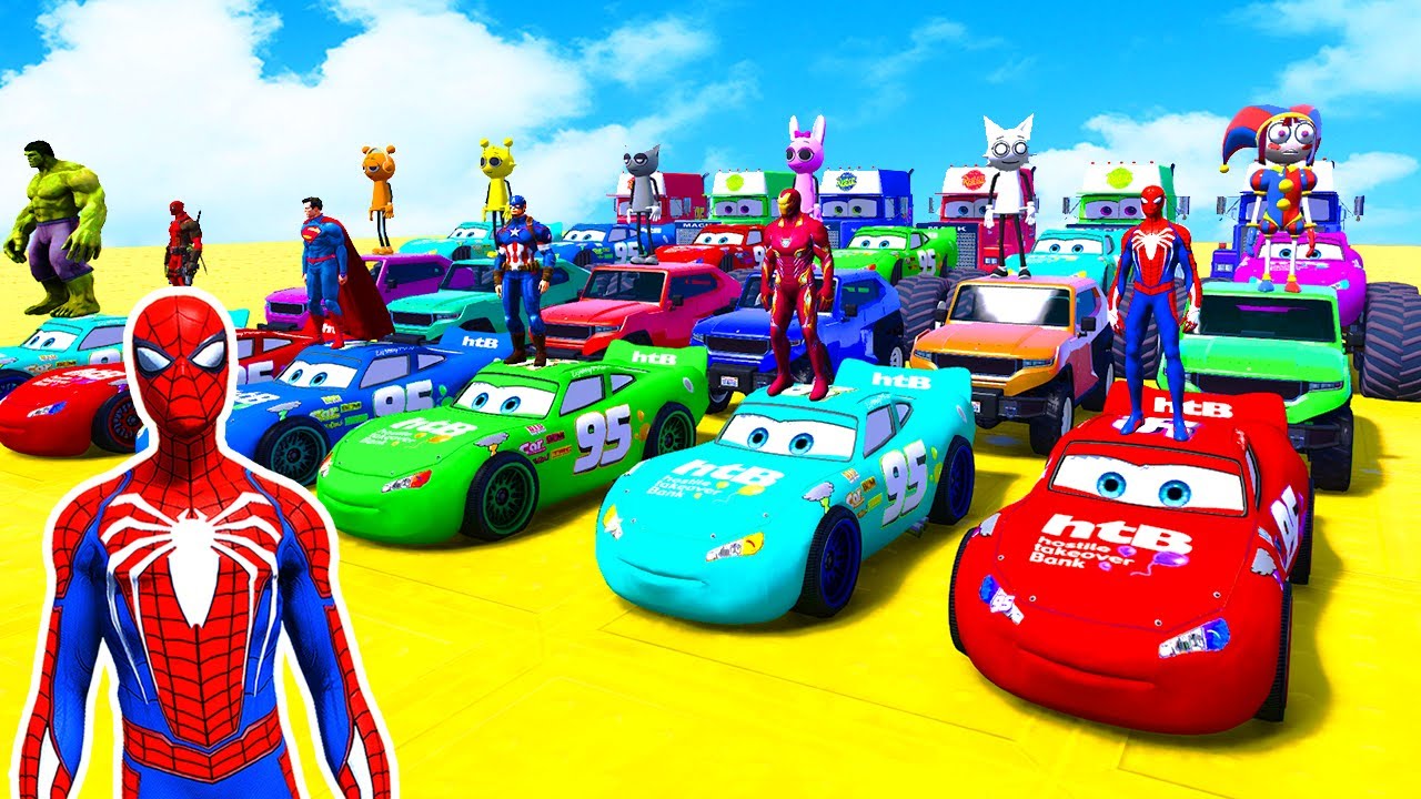GTA V: Stunt Races Go Next Level with SPIDER-MAN & POPPY PLAYTIME!