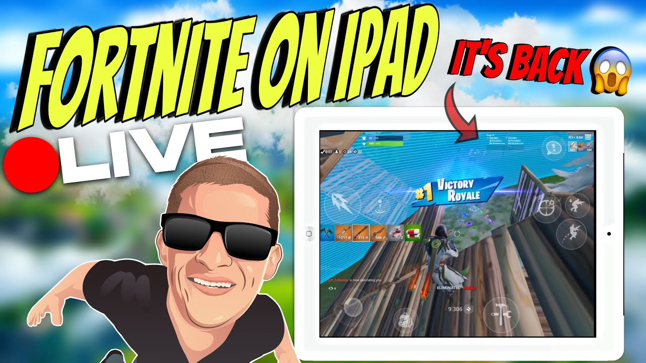 Fortnite Mobile LIVE on iPad Pro — 4-Finger Player Stream 