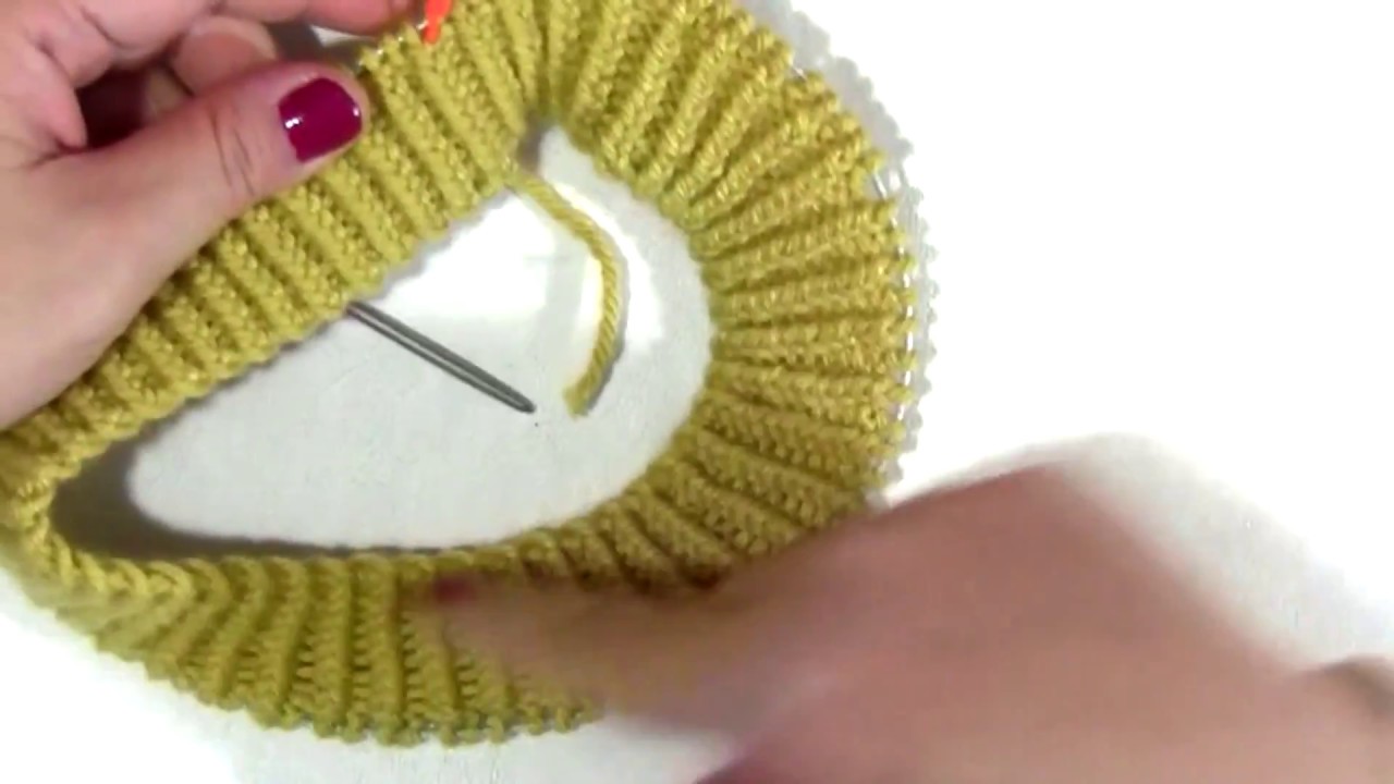 COMO HACER UN CUELLO REDONDO CON BORDE EN AGUJA CIRCULAR