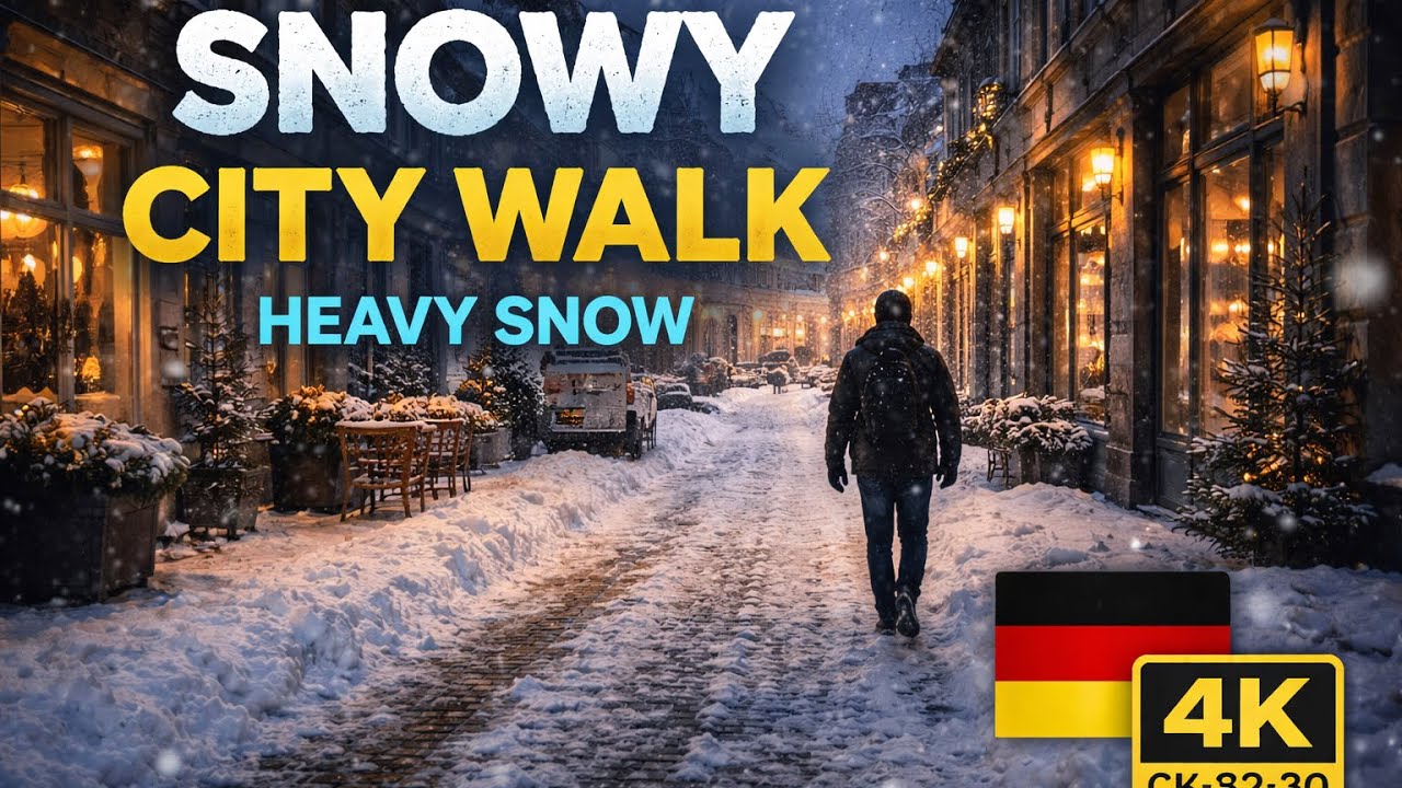 WINTER WALKING TOUR ❄️ | Heavy Snow City Walk | Germany in Winter 4K
